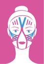 KinesiologyÃÂ taping concept female face logo